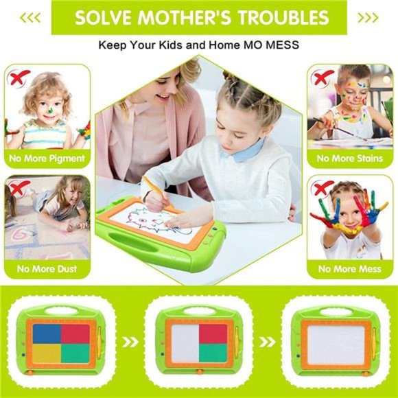 Toddler Girl Boy Toys, Magnetic Drawing Board Toddler Toys for 1-2 Year Old - Picture 3 of 12